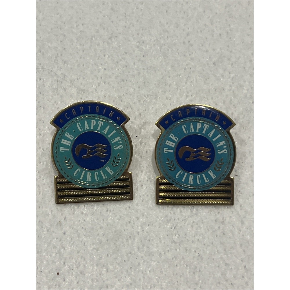 Set Of 2 Captain Pin The Captains Circle Pin Navy Princess Cruises